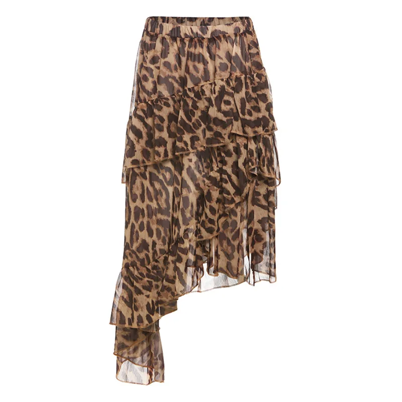 

2026 Summer Women's Street Fashion Leopard Print High Waist Loose Skirt
