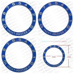 42mm*33mm Blue Ceramics Bezel Insert Fit For Rlx Ym2 Mechanical Wristwatch