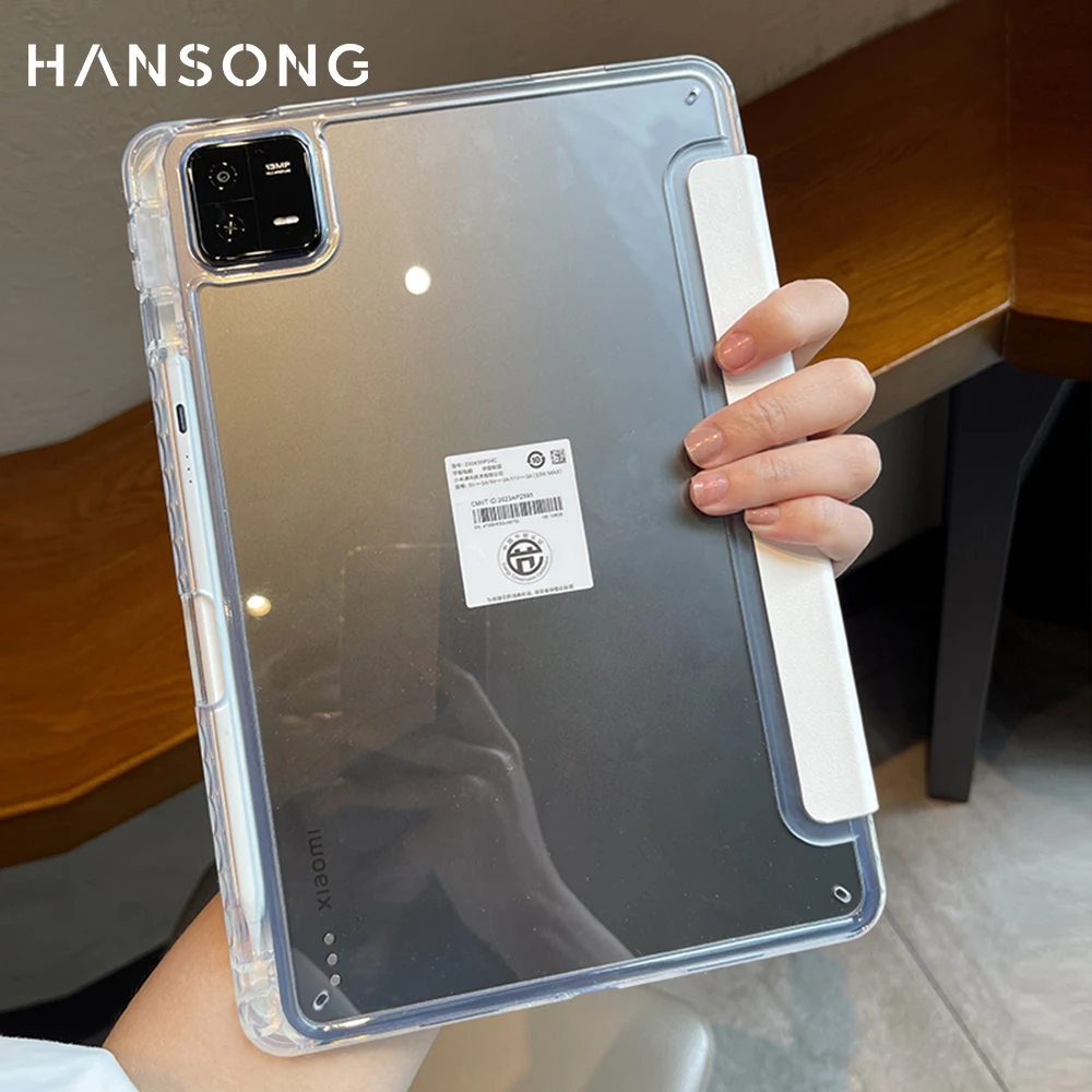 For Mi Pad Case for Xiaomi Mi Pad 5 & 5 Pro 11 inch HD Transparent Case for Mi Pad 6 & 6 Pro 11 inch with Awake / Sleep Cover