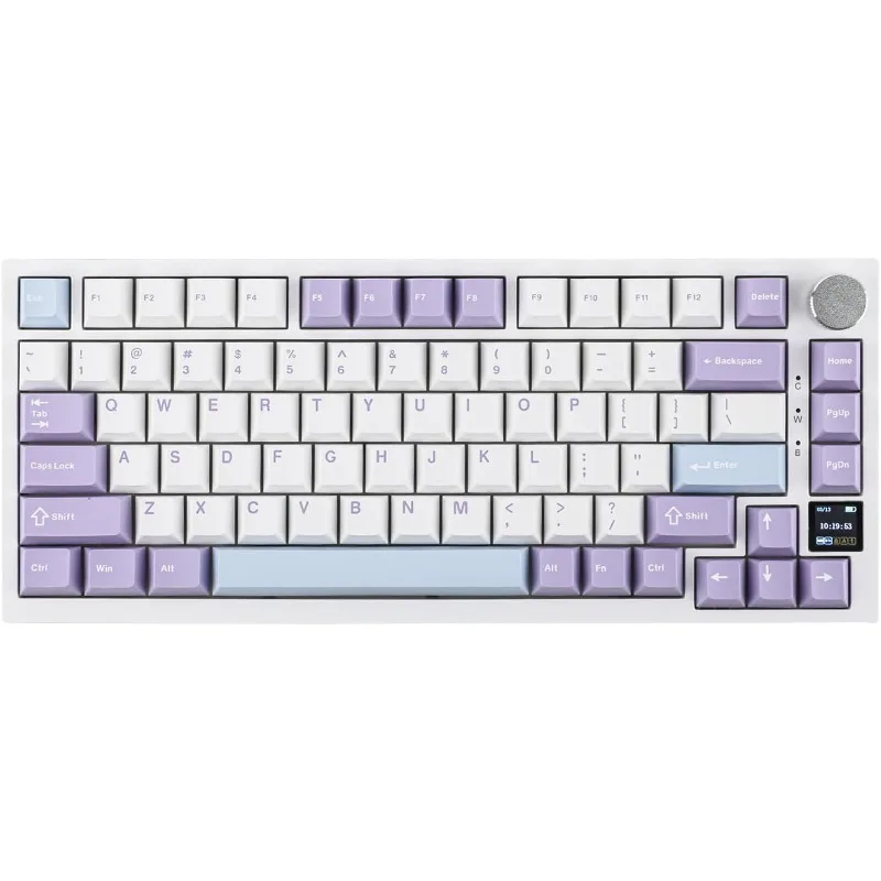 Ajazz AK820 Pro 75% Mechanical Keyboard, , Bluetooth 5.1/2.4G Wireless/Type-C Wired Custom Keyboard (Purple, Gift Switch)