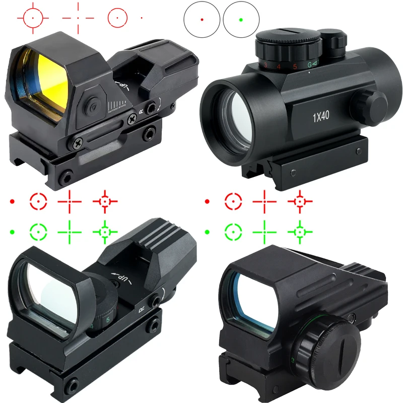 HD101AJ 1X40 HD103 Hunting Red Dot Sight Collection Tactical Optics Reflex Sights Collimator 4 Reticle Red/Green Dot Riflescope