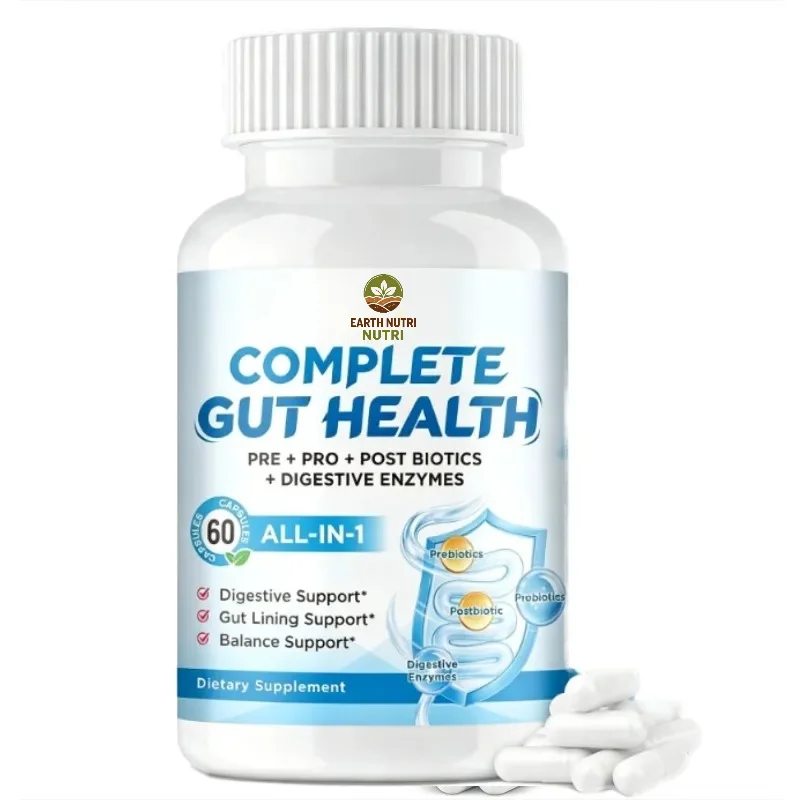 Probiotics, Prebiotics, Digestive Enzymes All in One Intestinal Digestion and Immune Health Support, 60 Capsules