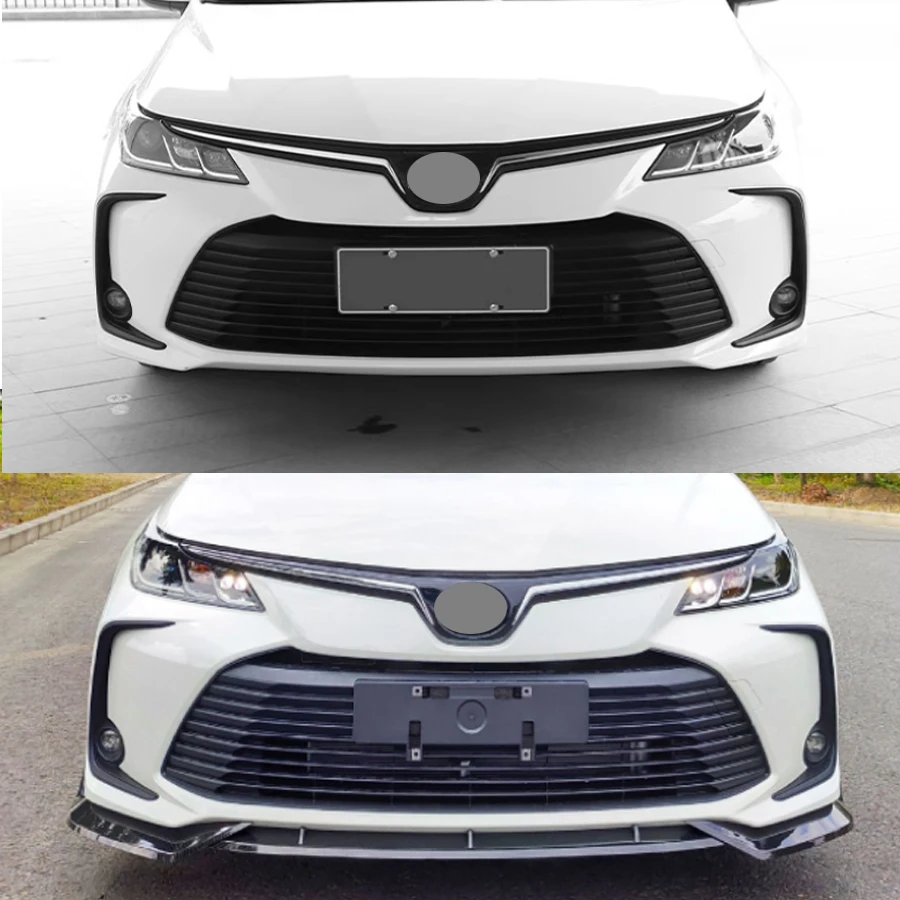 Zderzak przedni Spoiler Lip Dolny zestaw karoserii Dyfuzor Splitter Tuning Guard Do Toyota Corolla 2019 2020 2021 ABS Błyszcząca czerń — zdjęcie 7