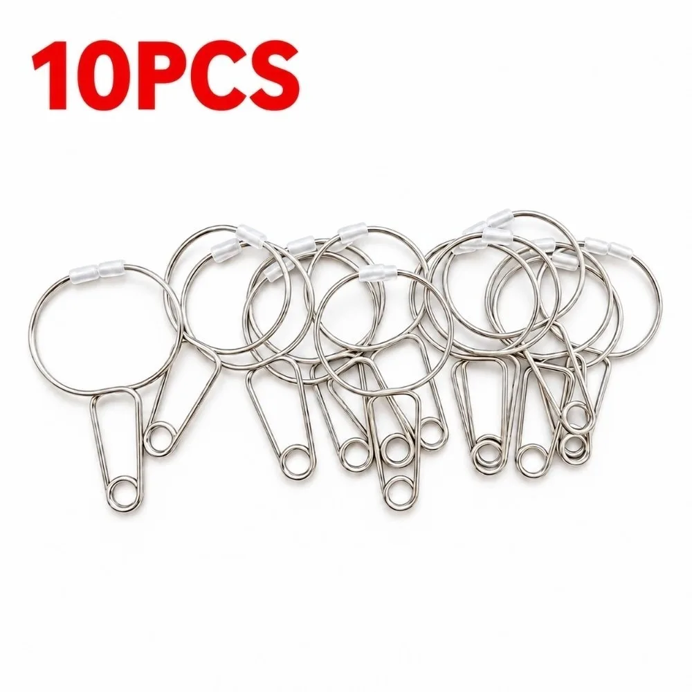 10Pcs Metal Ear Acupressure Clips Silicone Tip Loop On Design Ear Spring Clips Reusable Silver Tone Acupoint Stimulation Clips