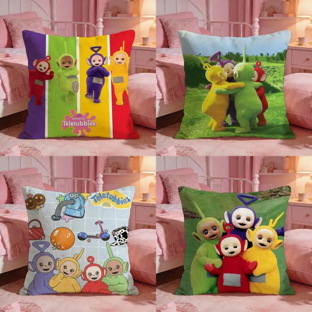 Cute T-Teletubbies Cushion Cover Premium Comfort Reversible Pillow Cove -Two in One Design for Any Room & Car Interior