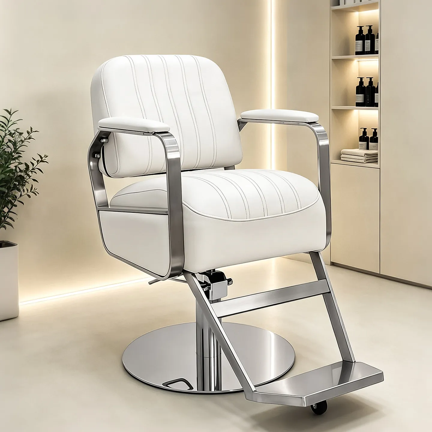 Cadeira de Barbeiro Reclinável Profissional para Salão de Beleza e Estética, Cadeira Ergonômica para Maquiagem e Tatuagem
