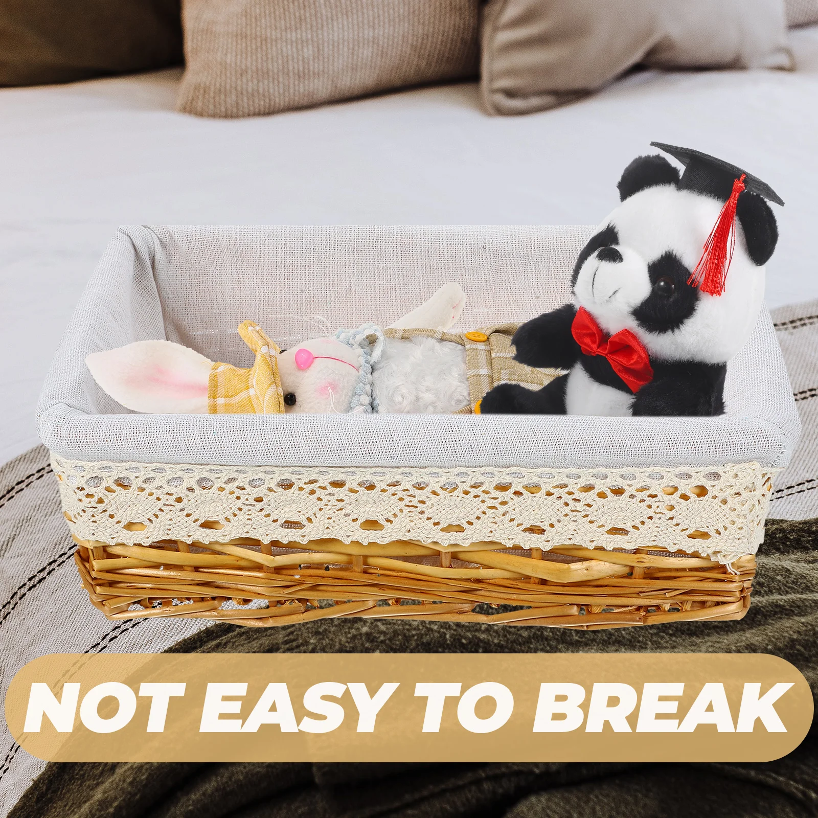 

Wicker Storage Storage Basket H Woven Nice Looking White Liner Bedroom Bathroom Office ganizing Container