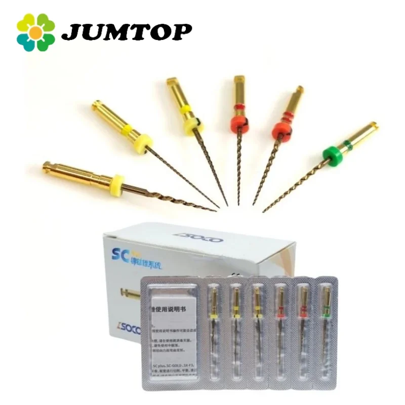 

JUMTOP 6Pcs Dental Root Canal File SOCO SC-PRO NiTi Endodontic Files