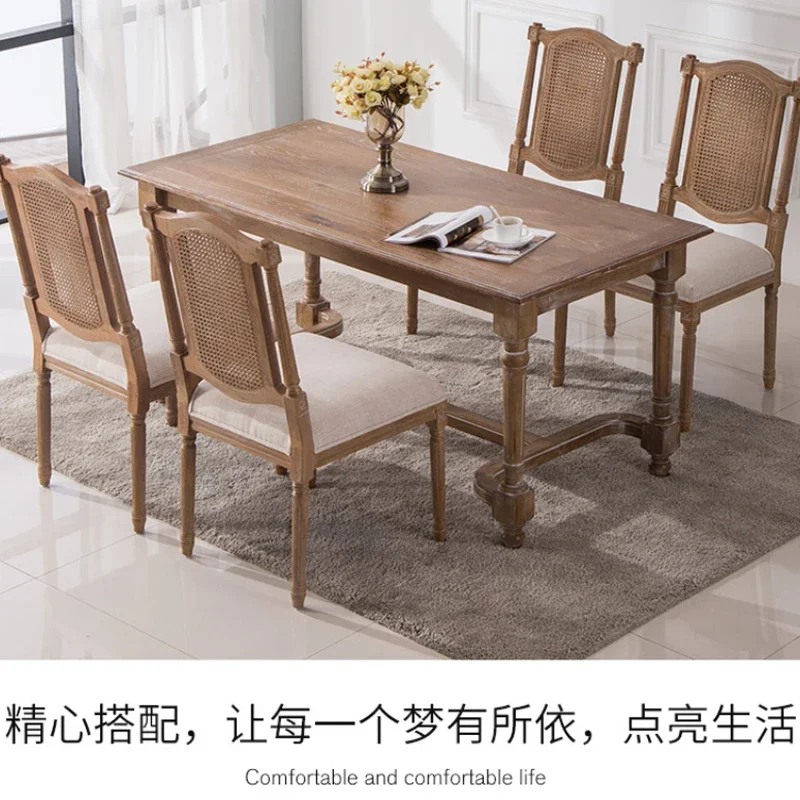 American Country Restaurant Chair Vintage Style French Armchair Dining Chair Creative Wedding Decoration Furniture 가구 muebles