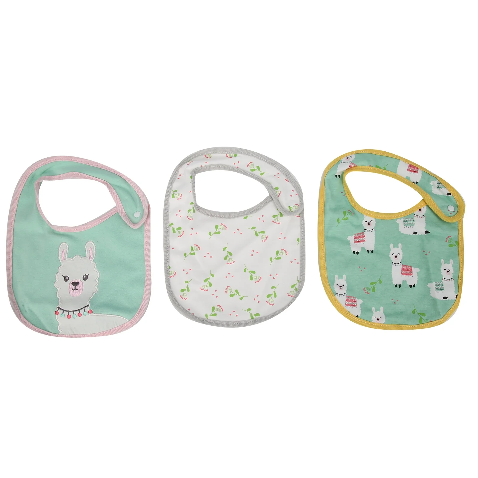 

3Pcs Insular Baby Cotton Bibs Cotton Cartoon Print Pattern Eating Saliva Towel Infant ProductsAlpaca