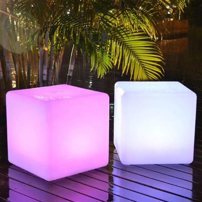 Rechargeable Led Furniture Cube Stool Light Waterproof Cubic Night Light Rgb Bedroom Patio Pool Party Nursery Mood Lamp