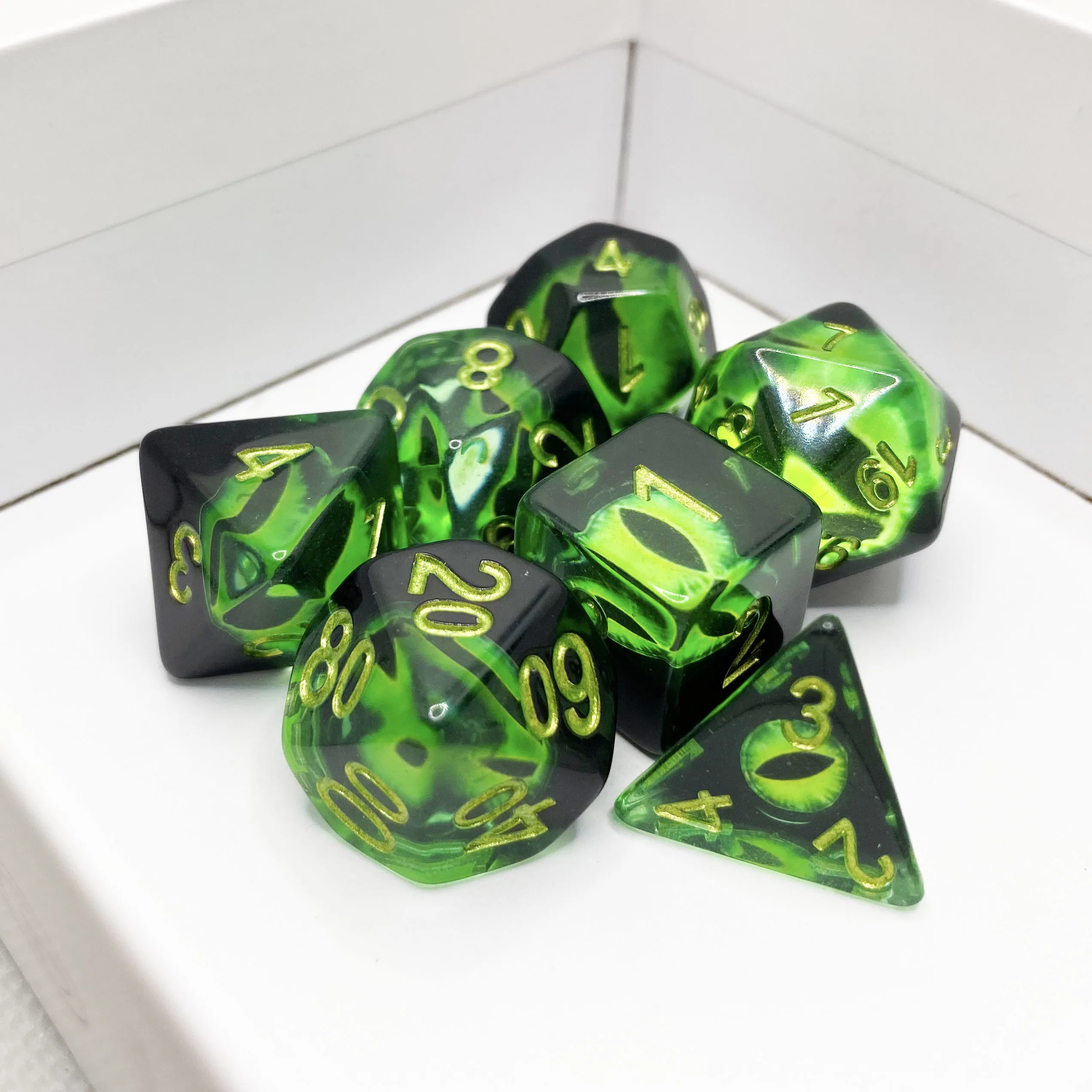 Resin dice for Dungeons and Dragons dados dnd dice Dragon Eyes D20 Polyhedron dice Eye juegos de mesa board game for mtg