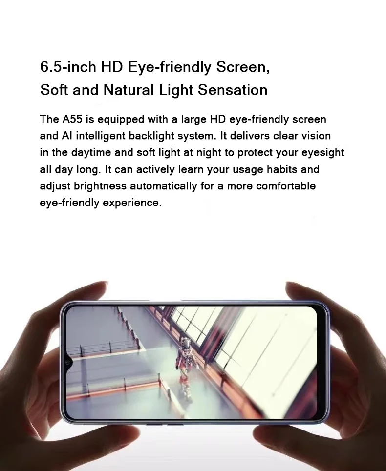 5G LTE OPPO A55 6.52" Display 8+256GB 13MP AI Main Cam 5000mAh Battery 18W Fast Charge New Arrival Dual SIM Unlocked Smartphone