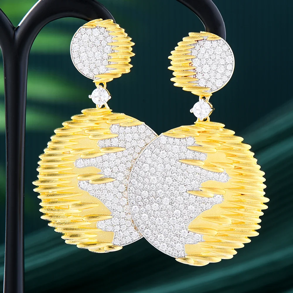 

Missvikki Gorgeous Luxury Big Round Earrings For Women Wedding Earrings Jewelry Super Gift High Quality Original Accessories