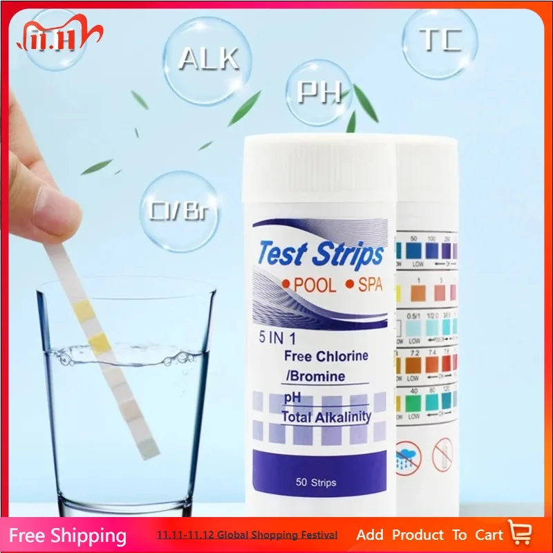 

50pcs Water Test PH Strips Multipurpose Water Tester Paper High Precision Easy Detection Aquarium Pool Accessories water tester
