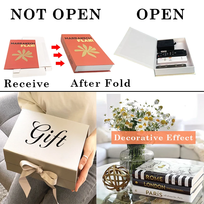 Hawaii Miami Capri Palm Luxury Fake Book Storage Box Colorful Decorative Books Travel Series Coffee Table Living Room Home Decor