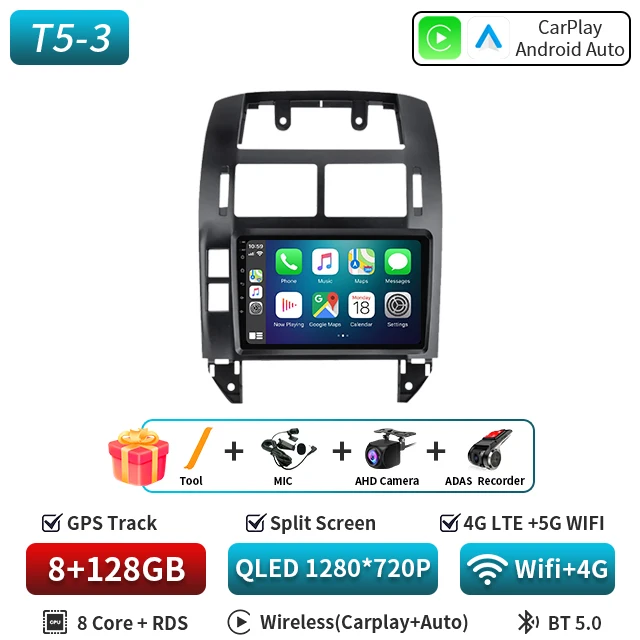 Voor Volkswagen Polo Mk4 2001-2011 Android Autoradio Multimedia Speler Carplay Auto Stereo GPS Navi 2din DSP Head Unit 5G DVD