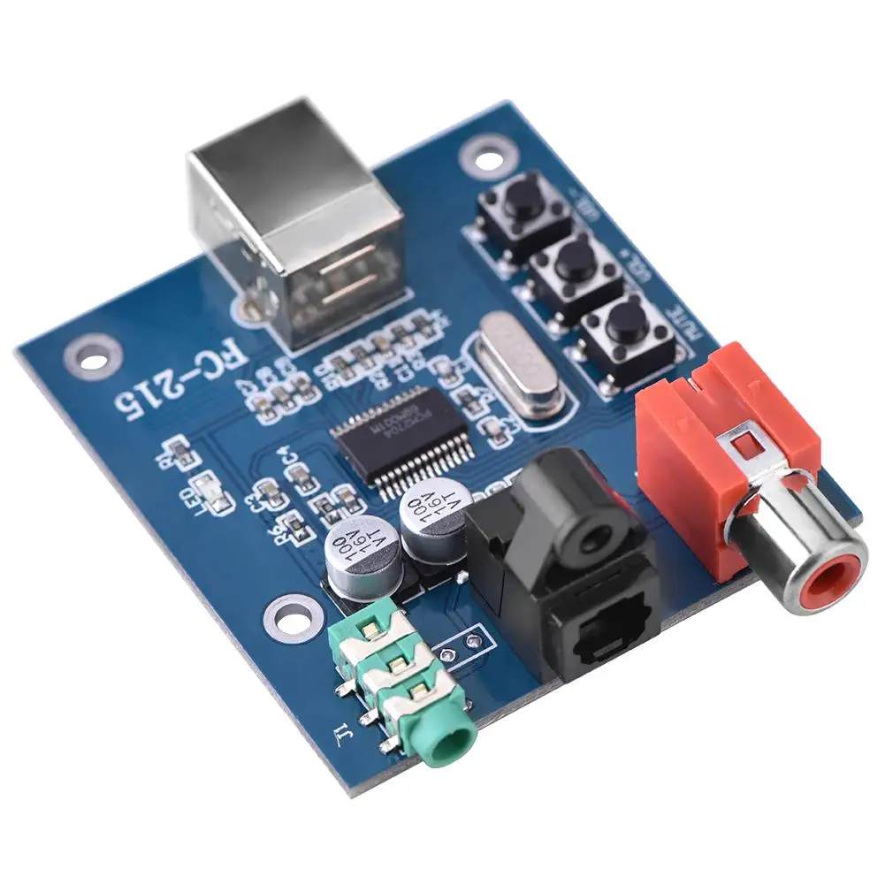 Placa Decodificadora de Placa de Som PCM2704 HiFi, USB, Módulo DAC, 3,5mm, Saída Analógica, SPDIF para PC