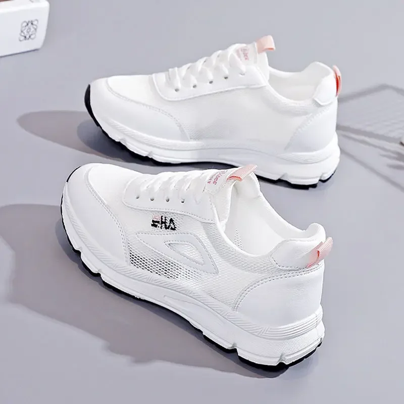 

White Women Sneakers Casual Shoes Women's Sports Shoes Breathable Mesh Flats Woman Outdoor Jogging Shoes Lady Sneaker