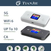 TIANJIE MF801 4G+ LTE Mobile Hotspot with Global,Portable WiFi Hotspot for Travel in 200+ Countries,3000mAh Cat6 Mifi Router