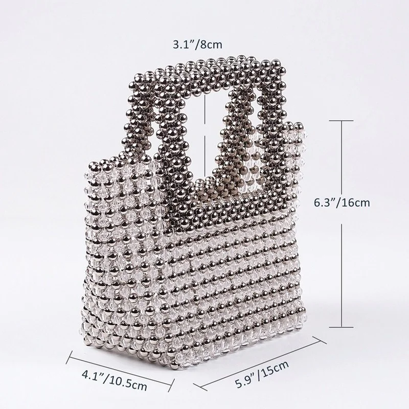 Customized Bead Bags Women Summer Fashion Top-handle Ladies Party Dinner Evening Handmade Exquisite Purses and Handbags