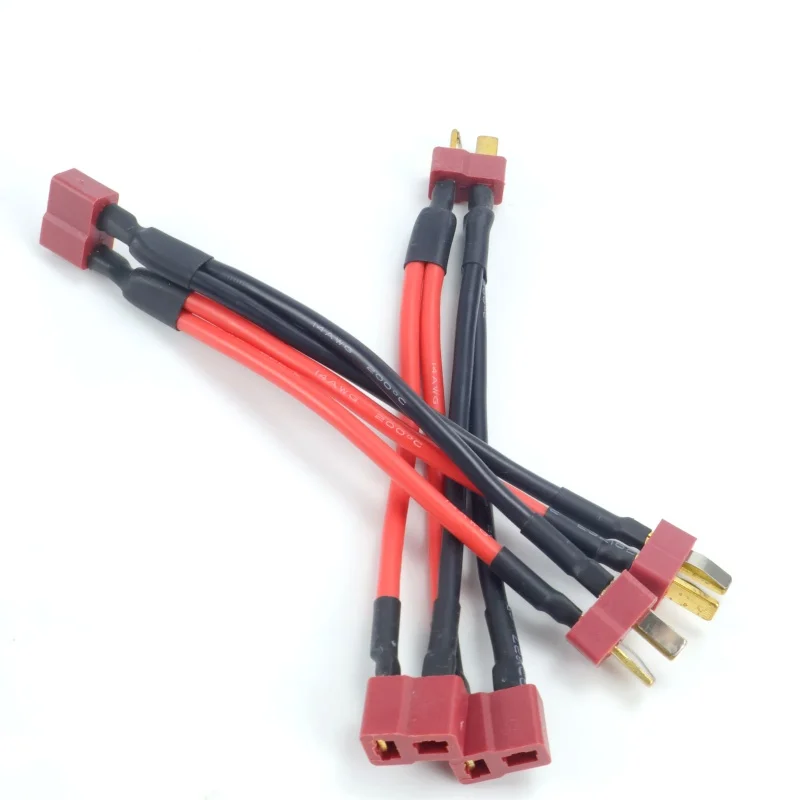T Plug Harness Parallel Battery Connector Cable Dual Extension Y Splitter Silicone Wire For Rc DIY Quadcopte Fixed Wing Model