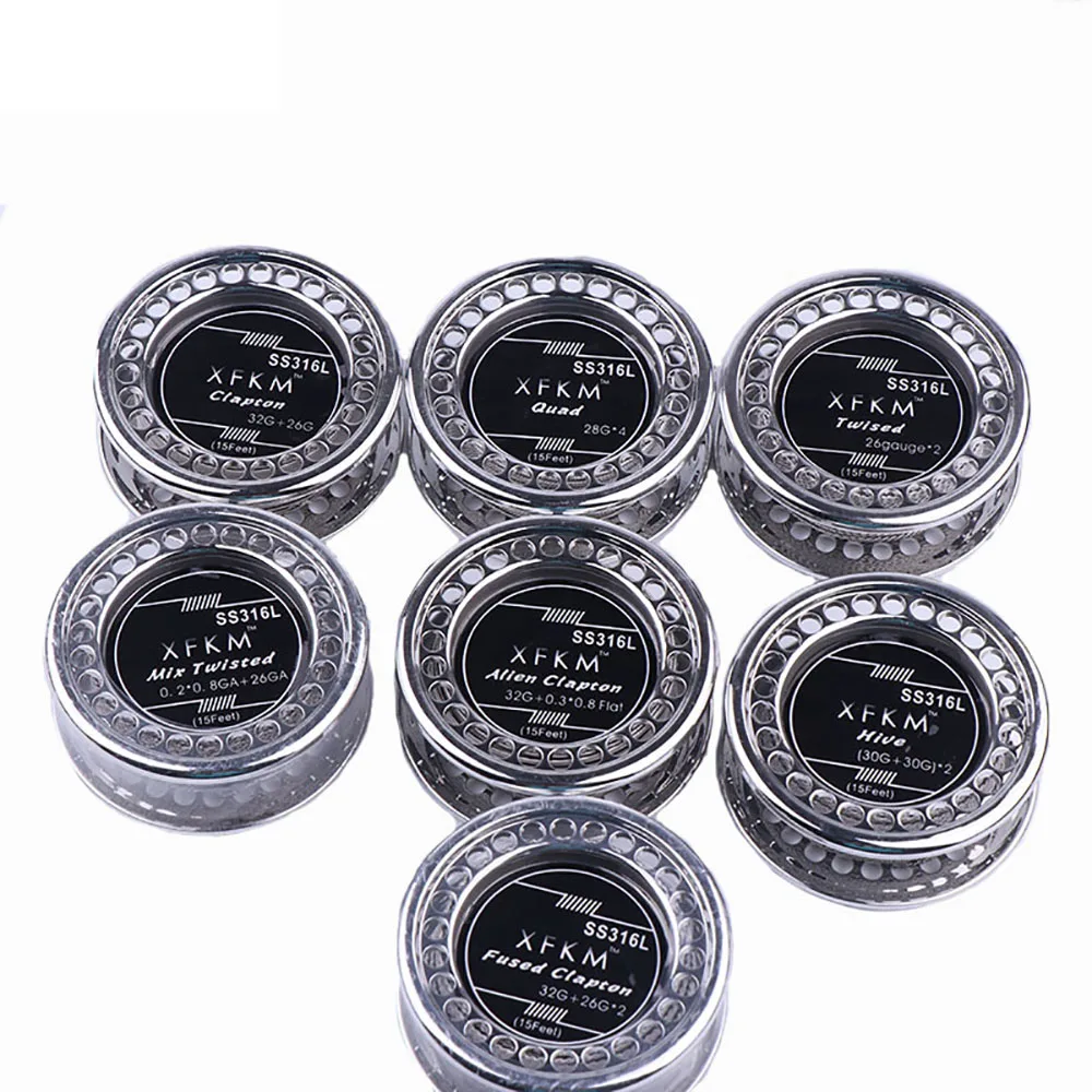 XFKM SS316L/NI80 5m/roll Alien fused Clapton for RDA RBA Rebuildable Heating Wires Coil Tool Alien Clapton Heating Wire