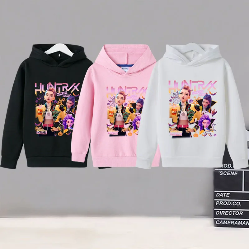 

Детские толстовки с капюшоном K-POP для мальчиков и девочек, весна-осень, с мультяшным принтом, повседневные, тонкие, дышащие, спортивные топы