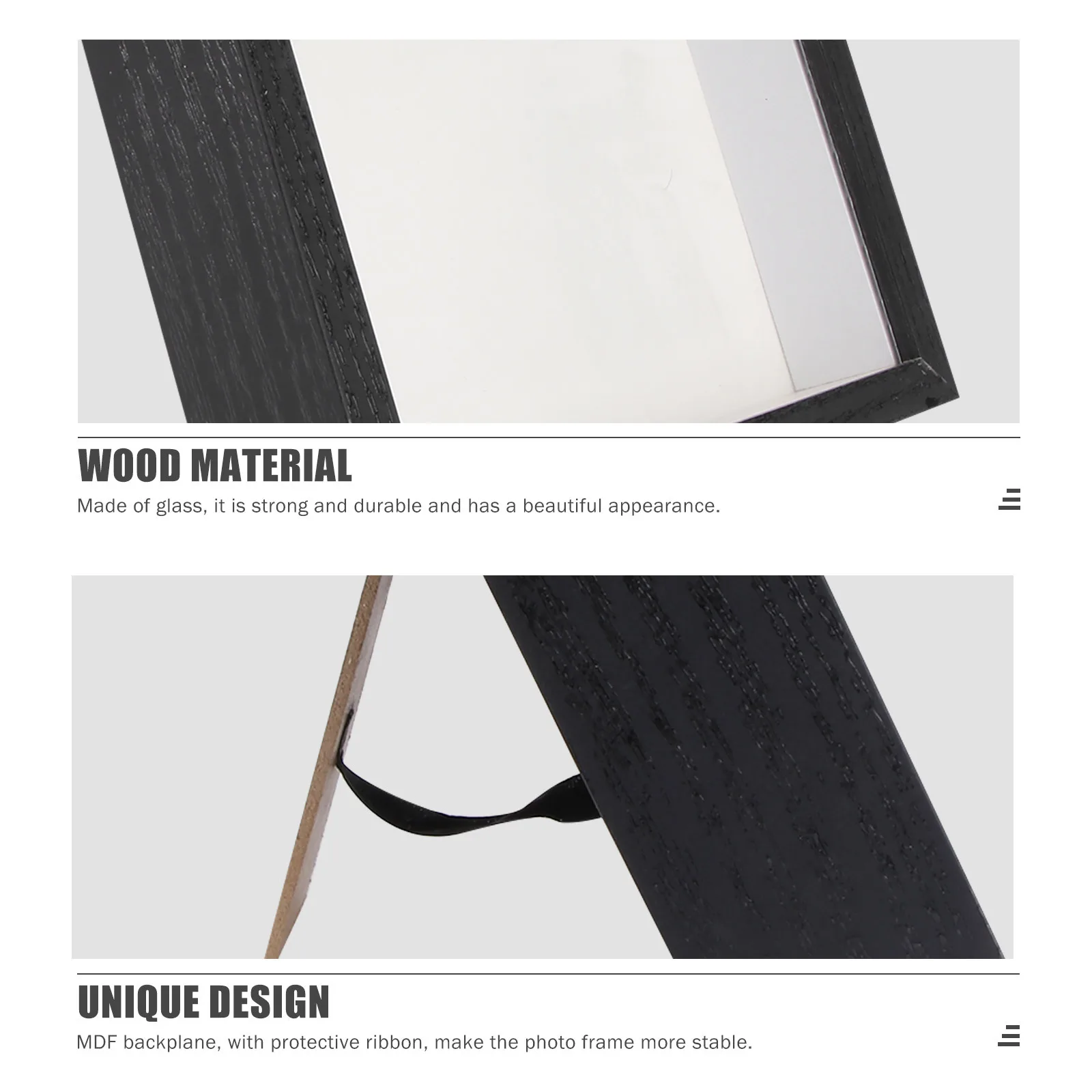 

1pc Glass Specimen Photo Clear Display Holder For Nature Decoration Black Simple Picture Frame Stylish Specimen Display Frame