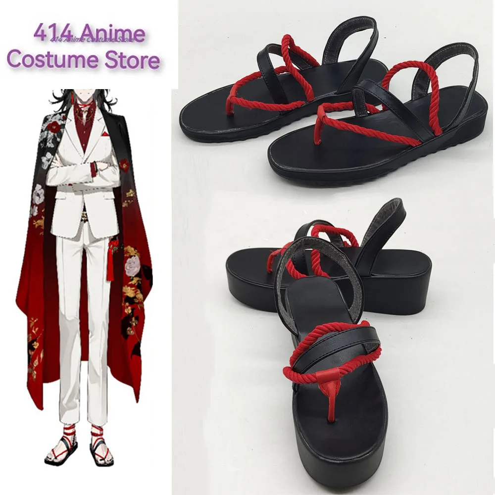 Anime VTuber Vox Akuma Cosplay Shoes Halloween Party Men Women Slippers Sandals