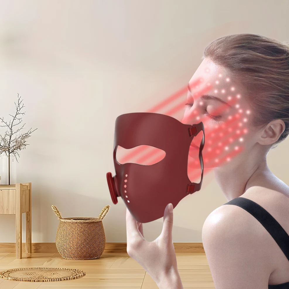 

Silicone Led Therapy Mask Led Light Therapy Wireless Mask Magic 4D Red Therapy Lighting Face Mask