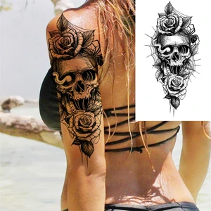 ملصق وشم مؤقت للرجال والنساء ، أسد مزيف ، الله ، الصليب ، البوصلة ، يسوع ، المسيح ، الساعد ، واقعي أعلى 6 مبيعات الأسد الصليب الوشم - No6