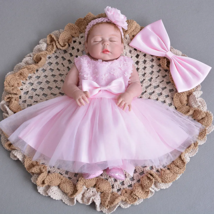 0-24M Pink Baby Girl Dresses Birthday Formal Party Wear Vestido for Weddings  1 Year Old Toddler Baby Clothes RBF174037