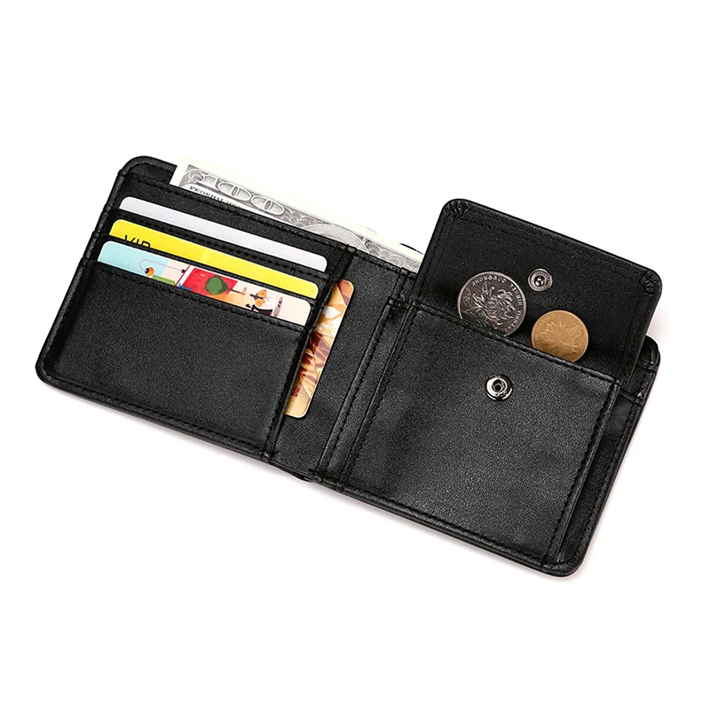 Fashion Convenient Men Short Wallet Pu Leather Mini Coin Purse Driver's License Card Holder Purse