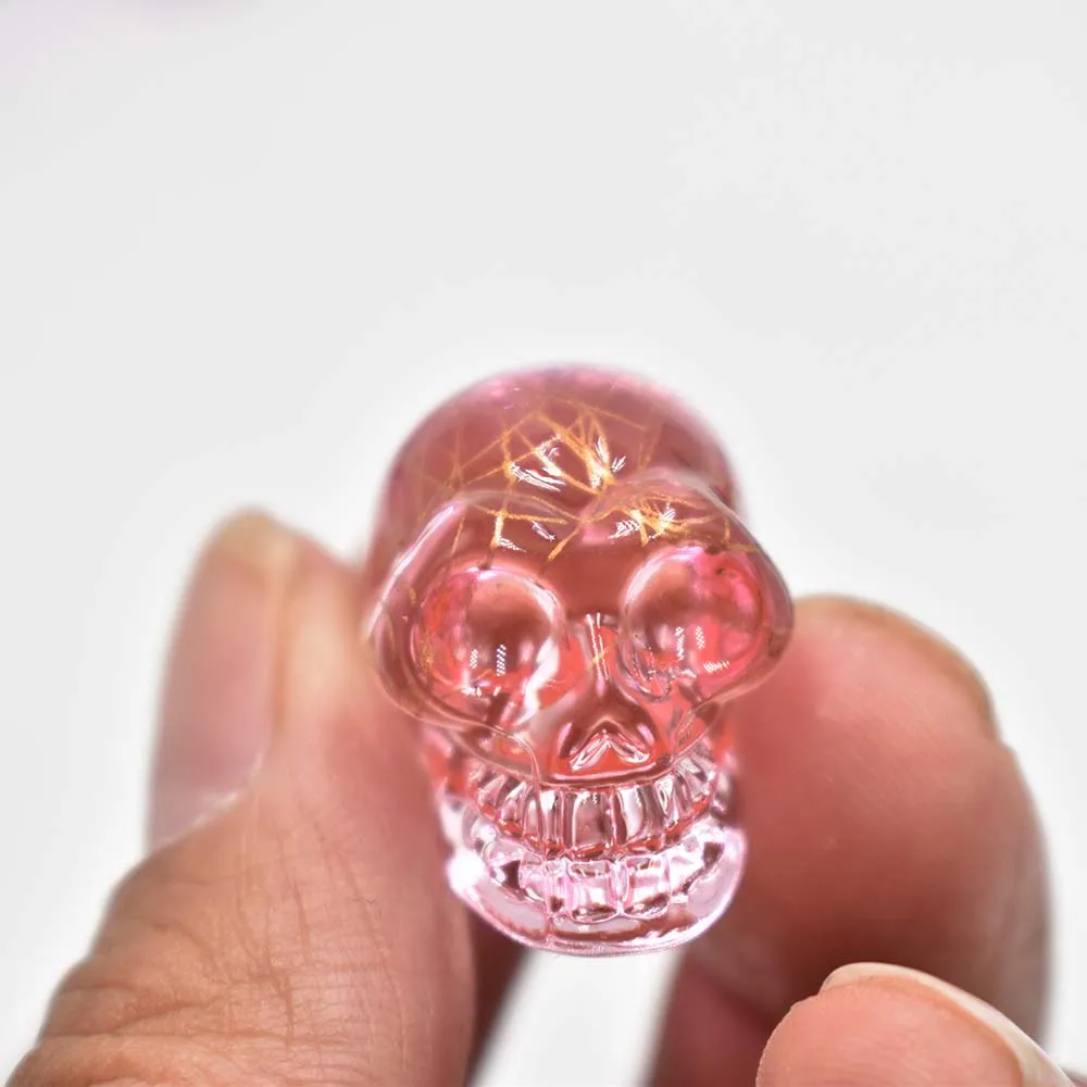 Großhandel 12 Stück/Set, modische, hochwertige Anhänger aus gemischtem Glas in Totenkopf- und Skelettdesign für DIY-Schmuckherstellung, kostenloser Versand. – Detail 10