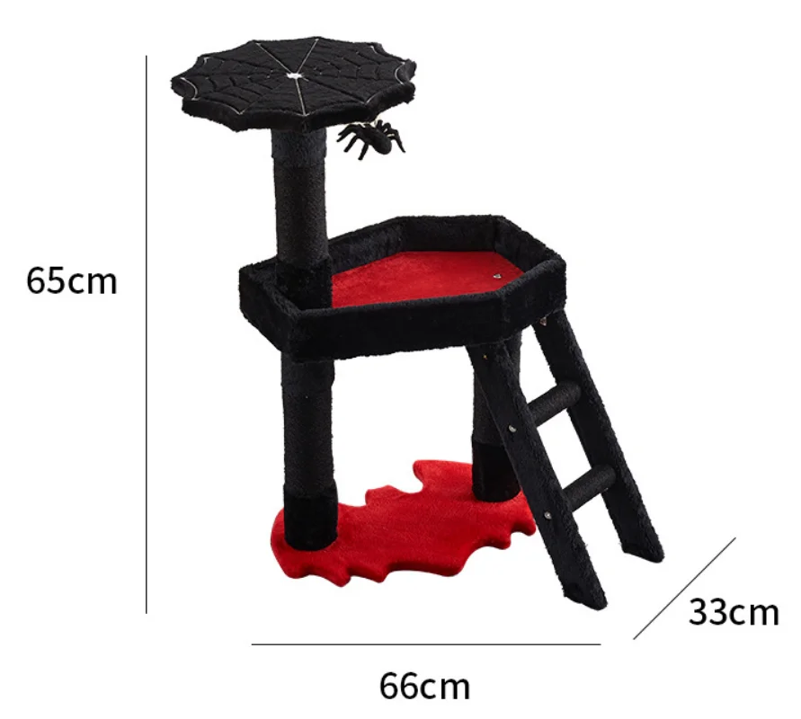 Gothic Cat Tree with Coffin Cat Bed Gothic Cat Tower Coffin cat Tree with Sisal Scratching Posts for Halloween Cat Toy