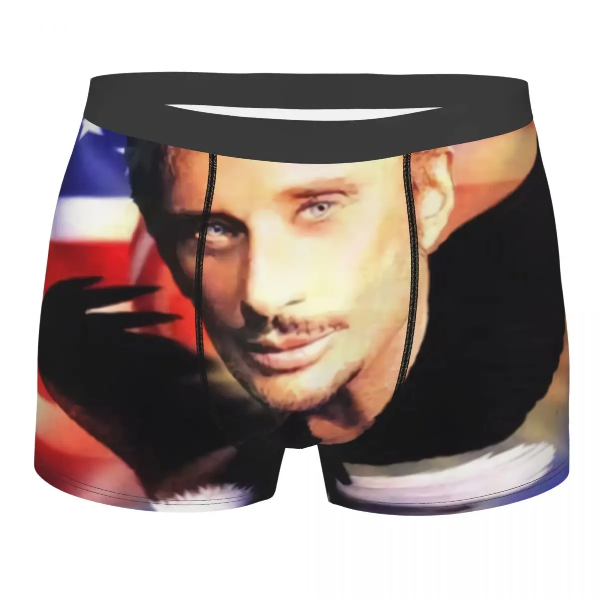 

Cool Johnny Hallyday Boxers Shorts Underpants Men's Stretch Singer French France Briefs Underwear