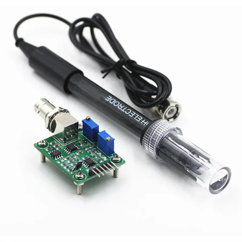 Non‑Refillable PH Electrode Probe & pH Test Measurement Module, 0–14 Range, BNC Connector, Analog Voltage Output