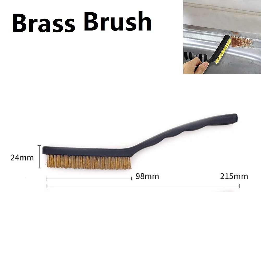 1pcs Mini Wire Brush Brass Nylon & Steel Brushes Rust Remover Cleaning Polish Grinder Clean Tools Home Kits