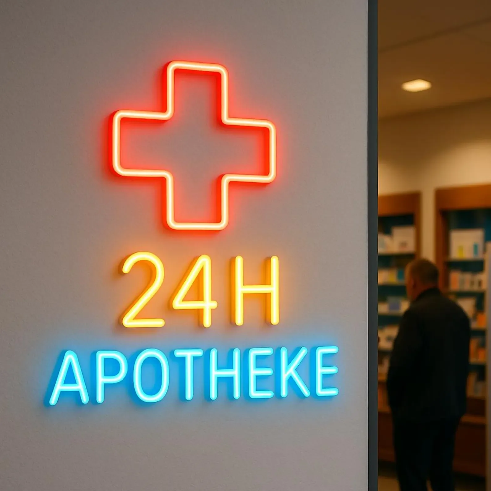 24H Apotheke Neon Sign,24 Hour Pharmacy Neon Sign,Mobile Pharmacy Neon Sign,Gift Idea for Pharmacist,Polyclinic Neon Sign view 3