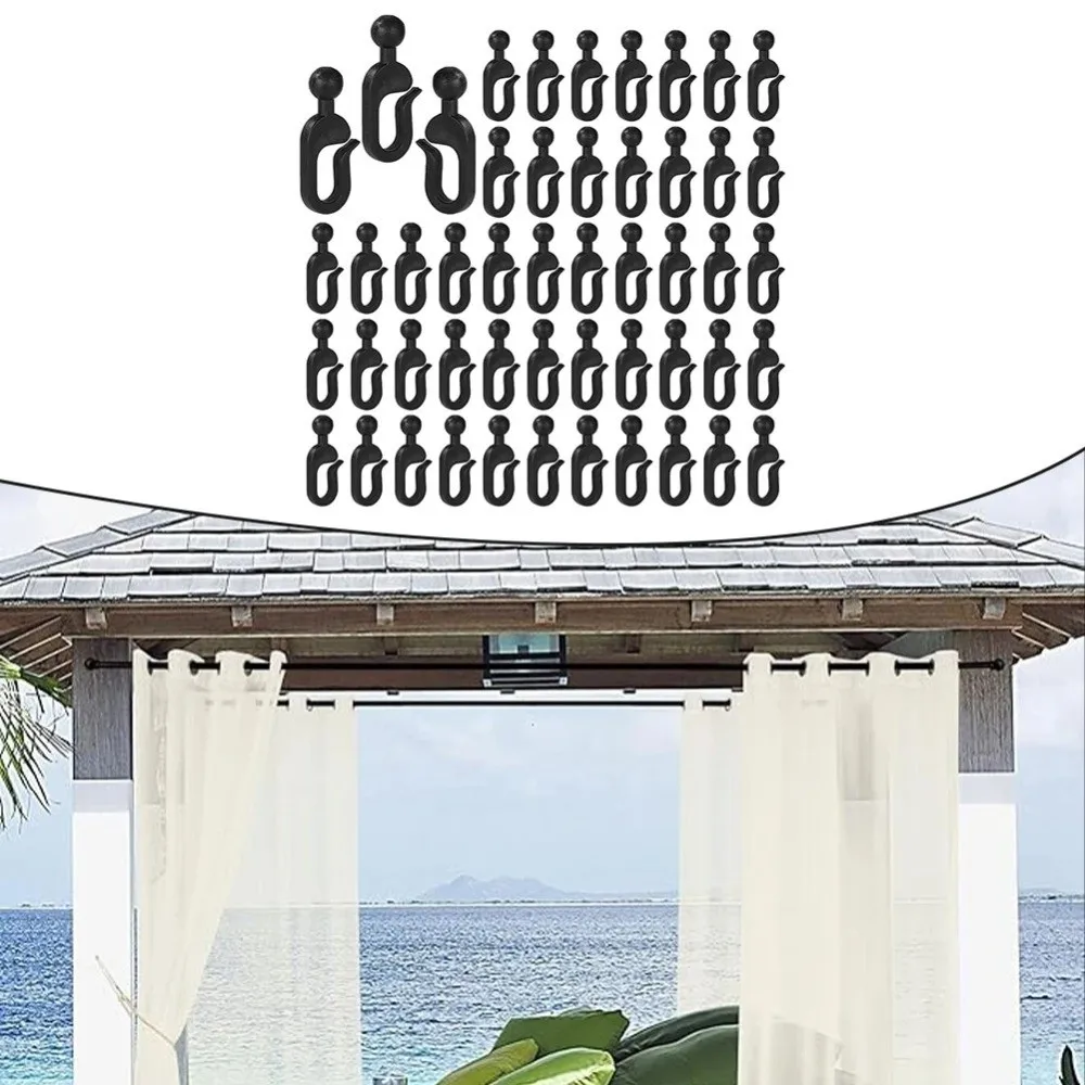 20pcs Plastic Curtain Hooks Smooth Sliding Rustproof Mosquito Netting Rings Corrosion-resistant Waterproof Hook Accessories