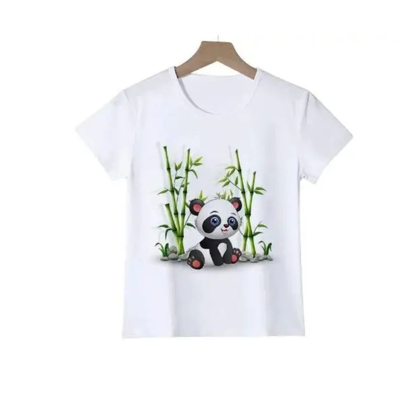 

Girls Birthday Baby Panda 2024 Children Clothing Tgirl Cute Bear Graphic T Shirts Kids Clothes Boys Ailurus