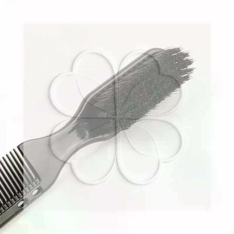 1Pc2 In 1 Black Hair Beard Brush With Soft Nylon Bristles And Built In Comb Perfect For Mens Daily Grooming Barber Shop Home Use