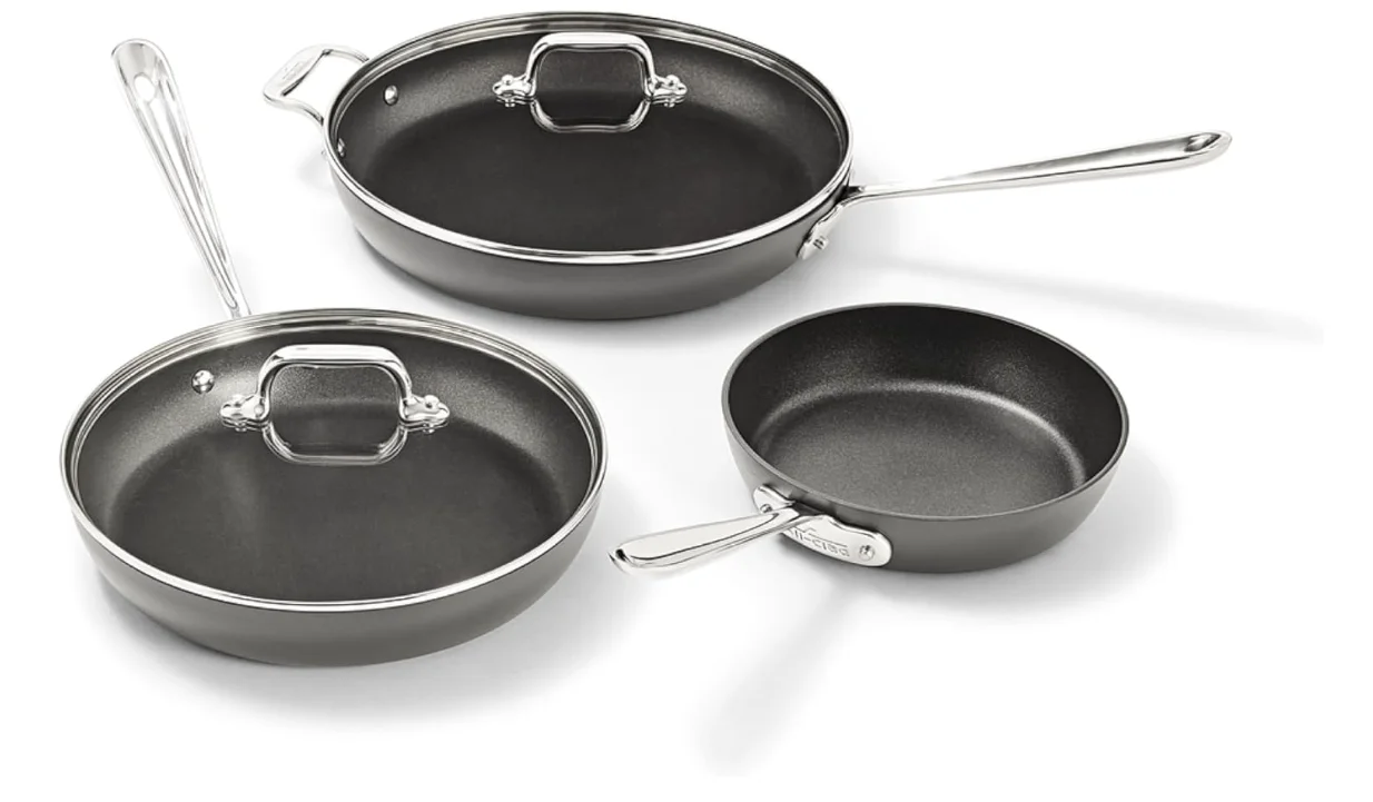 All-Clad HA1 Hard Anodized Nonstick Fry Pan Set – 5-Piece Cookware, 8