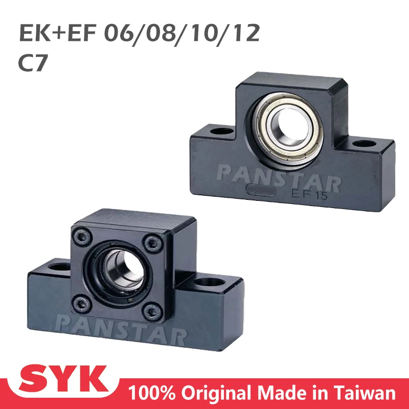 SYK Support Unit Set EKEF Professional EK06 EK08 EK10 EK12 EK15 with C7 EF06 EF08 EF10 EF12 EF15 for Ball Screw TBI sfu 12