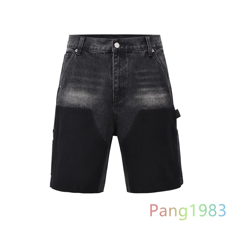 Summer Style Solid Color Denim Shorts Men Women Fashionable Versatile Shorts