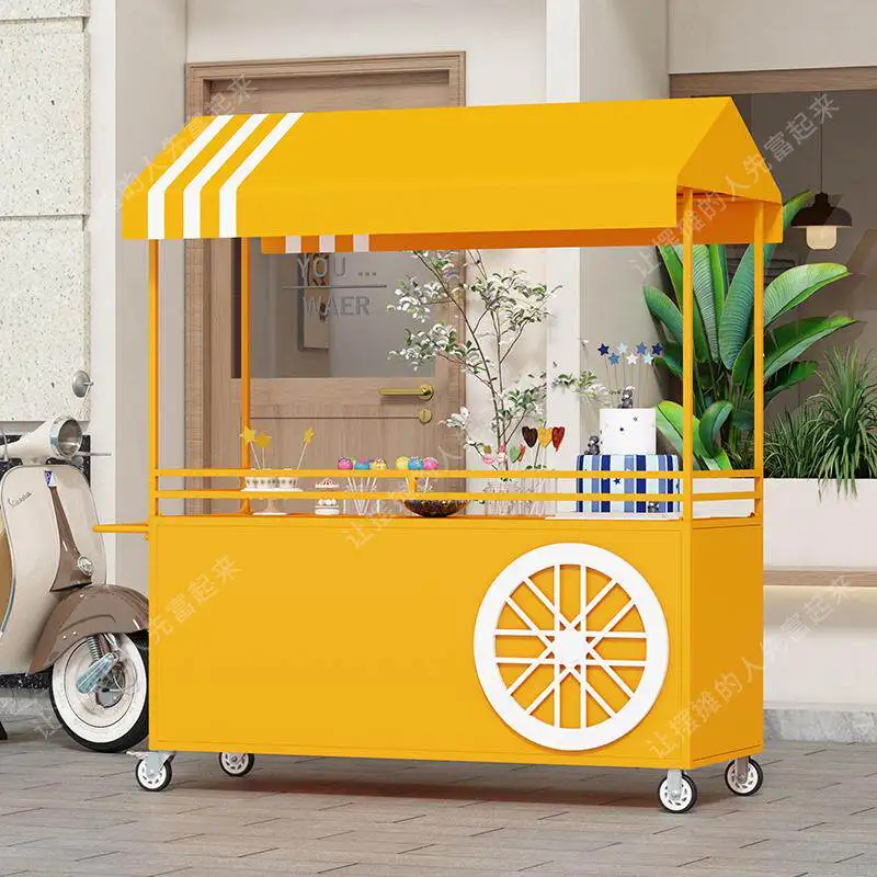 Outdoor sales stall Night market stall Early mobile food truck Supermarket market cart Float promotion shopping mall view 3