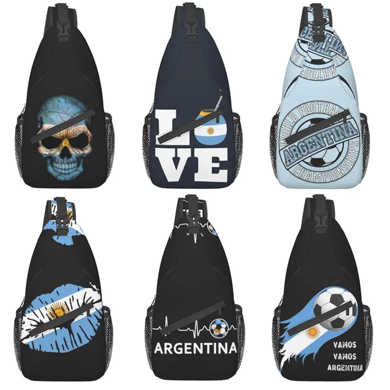 Argentina Flag Crossbody Sling Backpack Men Cool Fashion Shoulder Chest Bags for Traveling Hiking Soccer Daypack