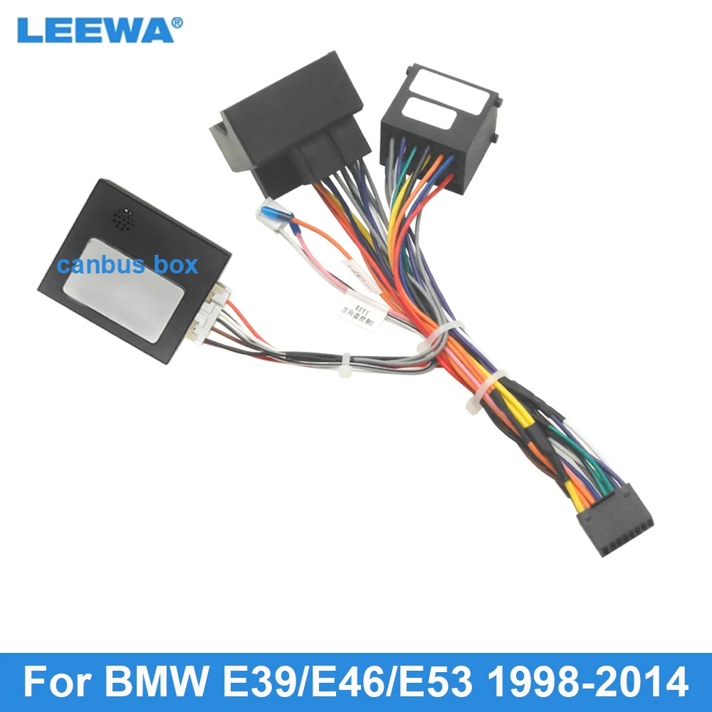 

LEEWA Car 16pin Power Cord Wiring Harness Adapter For BMW E39/E46/E53(98-14) Installation Head Unit