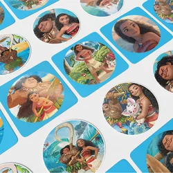 Moana Round Stickers  customized Label for Luggage Laptop Trendy Sticker Kids Birthday Party